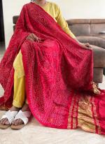 Silk Pink Traditional Wear Printed Dupatta